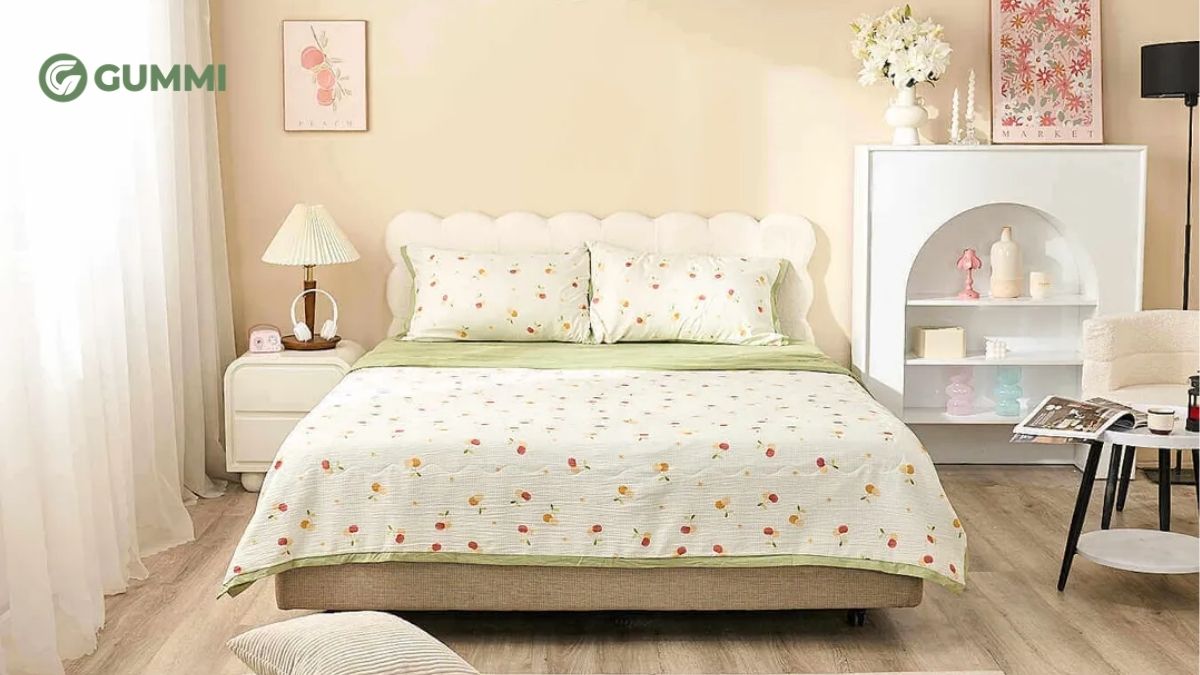 Bật mí 7 bộ chăn ga gối cho bé gái chất lượng tốt hiện nay 5 Bộ ga chun vỏ chăn Goodnight Bamboo