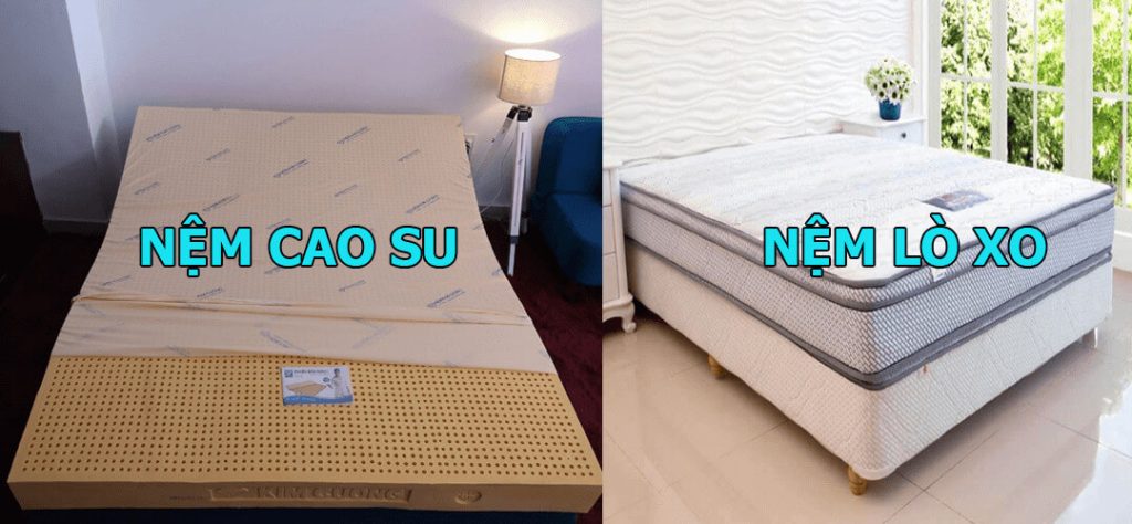 so sánh nệm cao su và nệm lò xo 