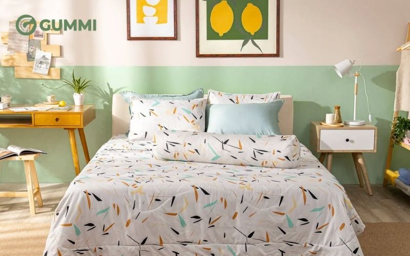Bộ Ga chun microfiber Amando Ellie họa tiết 4 chi tiết