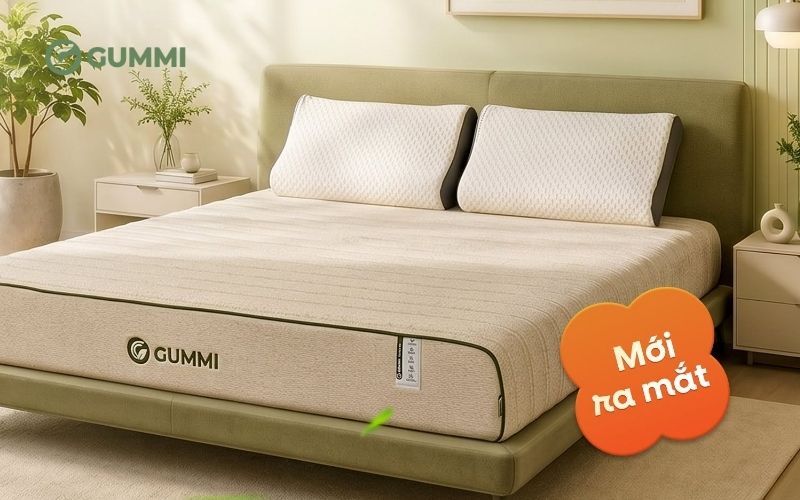 Đầu tư không gian ngủ thoải mái với nệm gối cao su Gummi