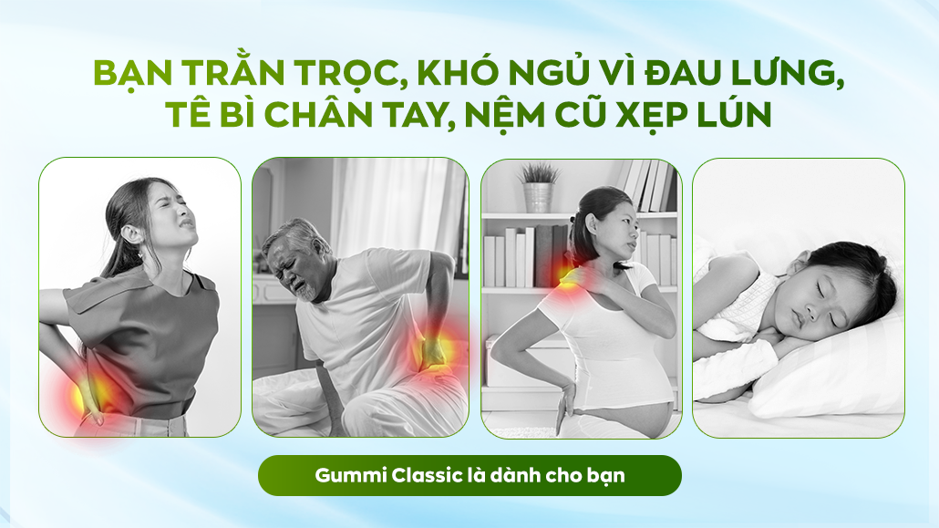 Gummi Classic - Giảm đau lưng, ngủ ngon, thức dậy khỏe khoắn