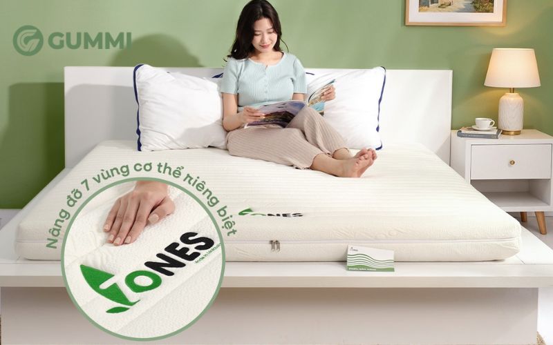Top 10 mẫu nệm êm, nâng đỡ tốt giúp ngủ sâu và thoải mái 7 Nệm cao su thiên nhiên nhập khẩu Gummi 7zones