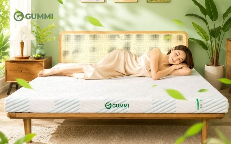 Nệm cao su và nệm đa tầng: Chọn mua nệm nào phù hợp? 9 Nệm cao su thiên nhiên trà xanh Gummi Signature