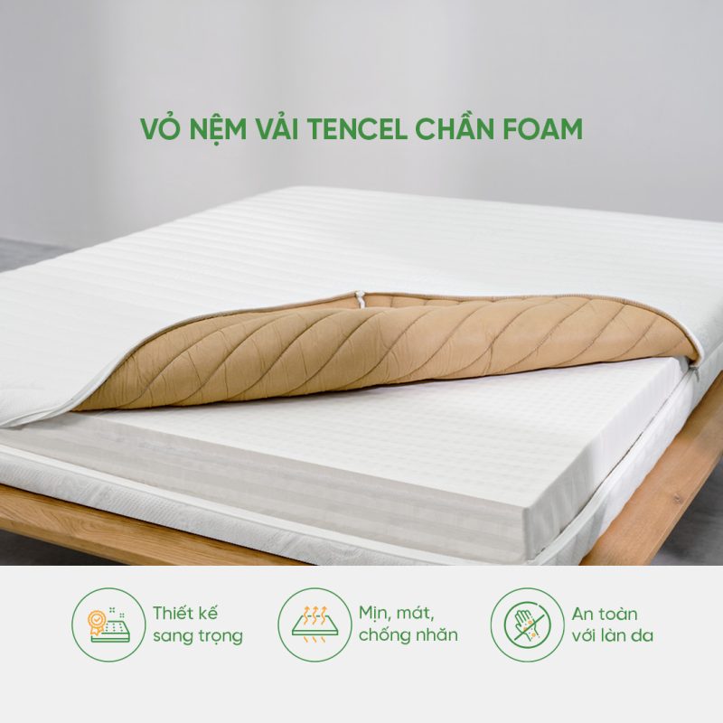 Vỏ nệm vải tencel chần foam