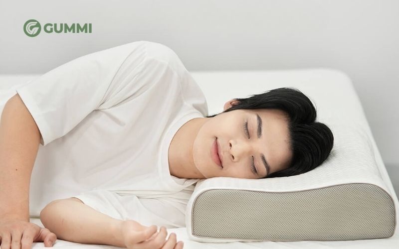 Gối cao su 100% thiên nhiên Gummi Contour Massage xoa dịu đau mỏi cổ