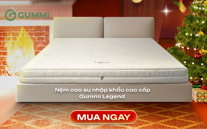 Tổng hợp kích thước nệm cao su phổ biến nhất hiện nay 5 Nệm cao su Gummi Legend có thiết kế êm ái nhờ vỏ nệm chần foam