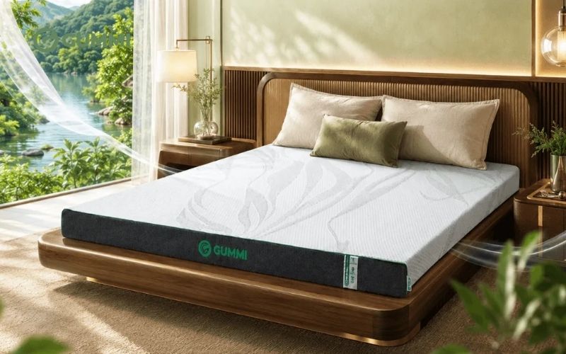 Nên mua nệm cao su hay bông ép? Loại nệm nào tốt hơn? 7 Nệm cao su thiên nhiên than hoạt tính Gummi Premium