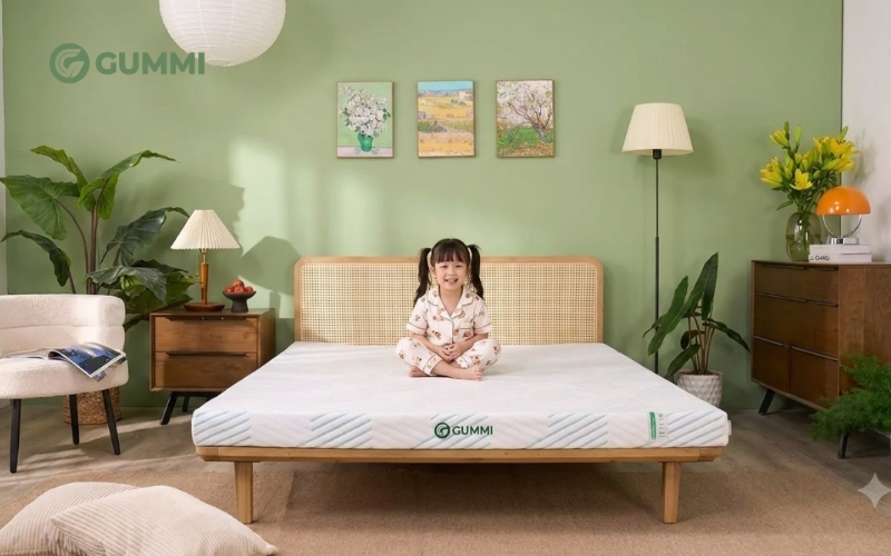 Kích thước nệm phù hợp với giường của bé
