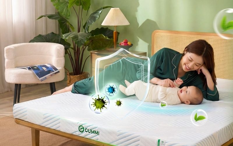 10 tiêu chí chọn nệm cho trẻ em giúp phát triển cơ thể 3 Nệm sử dụng nguyên liệu an toàn và có tính kháng khuẩn