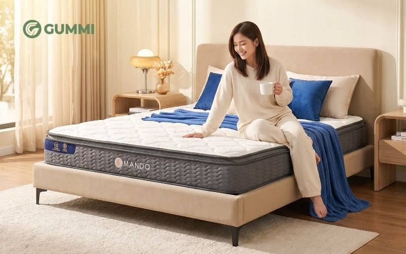 Những chiếc nệm thiết kế tinh tế sẽ phù hợp với phòng ngủ tối giản