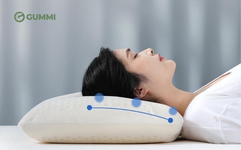 Gối cao su có khả năng nâng đỡ cổ vai gáy hiệu quả