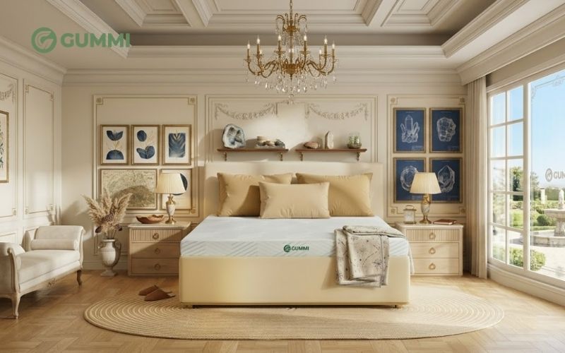 Bí quyết chọn nệm cho phòng ngủ tân cổ điển sang trọng và đẳng cấp 6 Màu sắc nệm hài hòa với không gian phòng ngủ