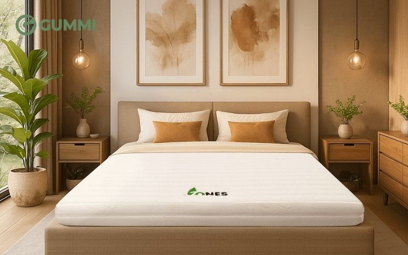 Nệm cao su thiên nhiên Gummi 7 Zones với công nghệ nâng đỡ 7 vùng linh hoạt và êm ái