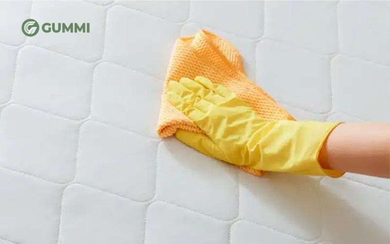Dùng dung dịch xà phòng loãng vệ sinh nệm