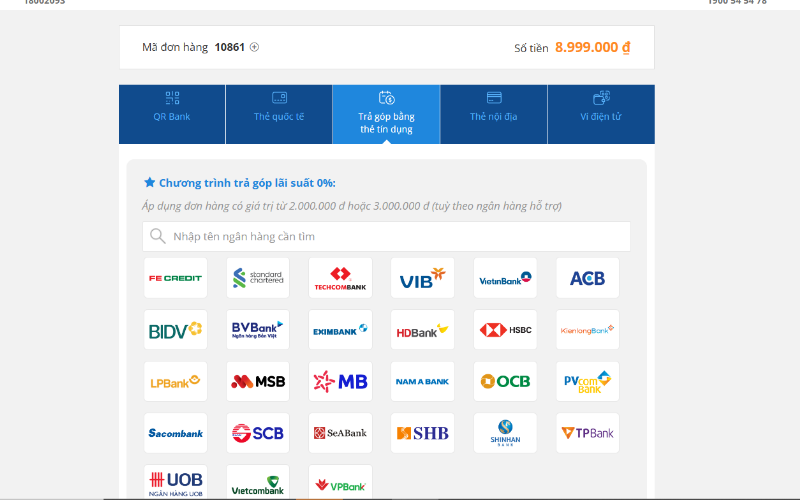 Trả góp Vua Nệm có phức tạp không khi đặt hàng online? 7 Chọn ngân hàng