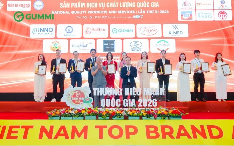Gummi ghi dấu ấn thương hiệu Quốc Gia tại Vietnam Top Brands 2026 1 Gummi được vinh danh trong hạng mục Sản phẩm - Dịch vụ chất lượng quốc gia tại Vietnam Top Brand Awards 2026