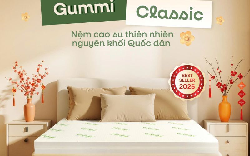 Nệm cao su 1m2x2m: Bảng giá và top 5 mẫu nệm được ưa chuộng 2 Nệm cao su thiên nhiên Gummi Classic