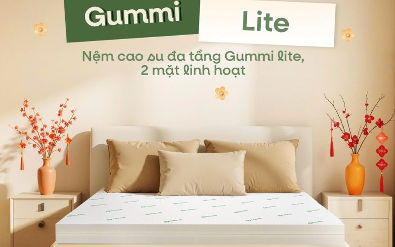 Nệm cao su 1m2x2m: Bảng giá và top 5 mẫu nệm được ưa chuộng 4 Nệm cao su đa tầng Gummi Lite