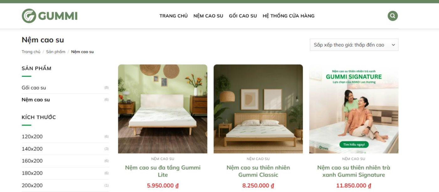 Danh mục nệm cao su