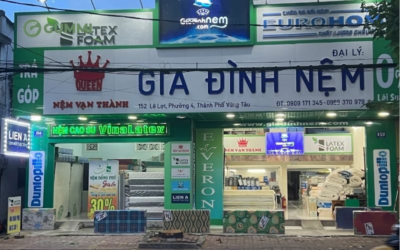 Gia Đình Nệm là địa chỉ quen thuộc với người dân địa phương khi mua nệm cao su Vũng Tàu