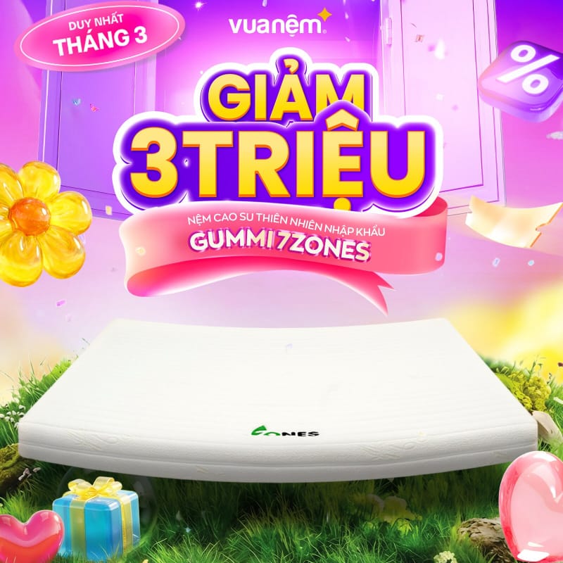 Ưu đãi tháng 3: Ngủ rạng rỡ – Sale hết cỡ 3 Gummi 7 Zones