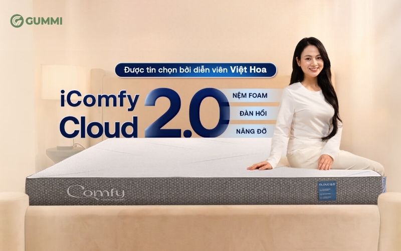 Nệm 1m6x2m giá bao nhiêu? Top 10 mẫu nệm 1m6 x 2m giá rẻ chất lượng 12 Nệm foam Comfy Cloud 2.0 1m6x2m