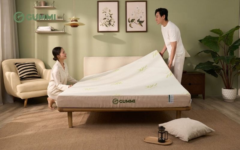 Nệm cao su 1m4 nhỏ gọn, đàn hồi tốt và dễ vận chuyển