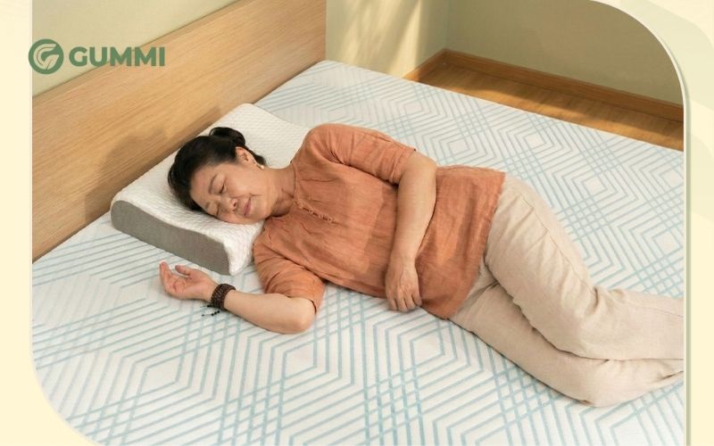 Nệm cao su 2.5 cm có khả năng nâng đỡ các vùng trọng lực như vai, lưng và hông 
