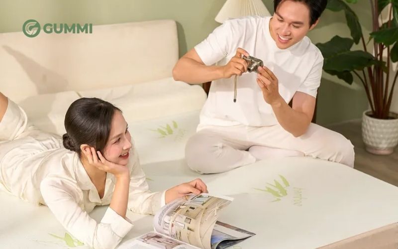 Nệm Gummi Hybrid mang lại cảm giác nằm thông thoáng suốt 4 mùa