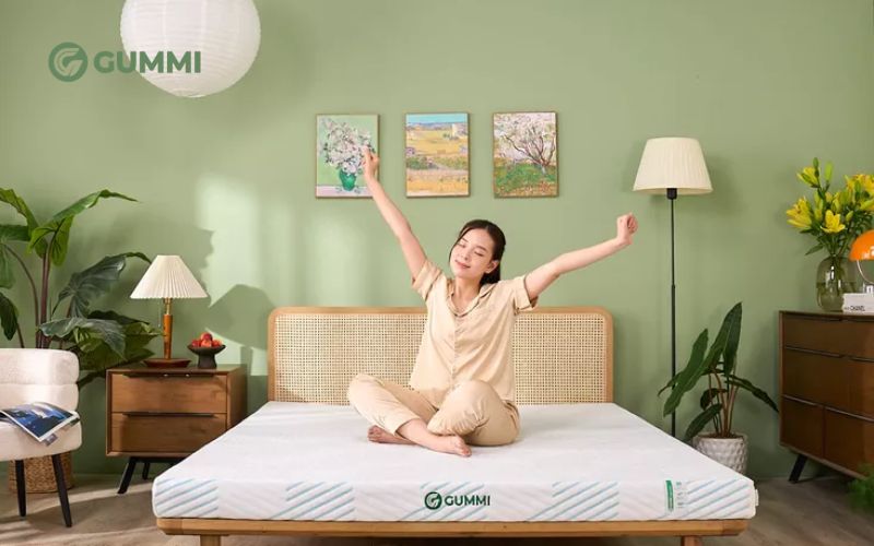 Nệm êm như khách sạn – Top 10 mẫu nệm đáng đầu tư 2026 3 Gummi Signature sử dụng cao su thiên nhiên nguyên khối kết hợp tinh chất trà xanh