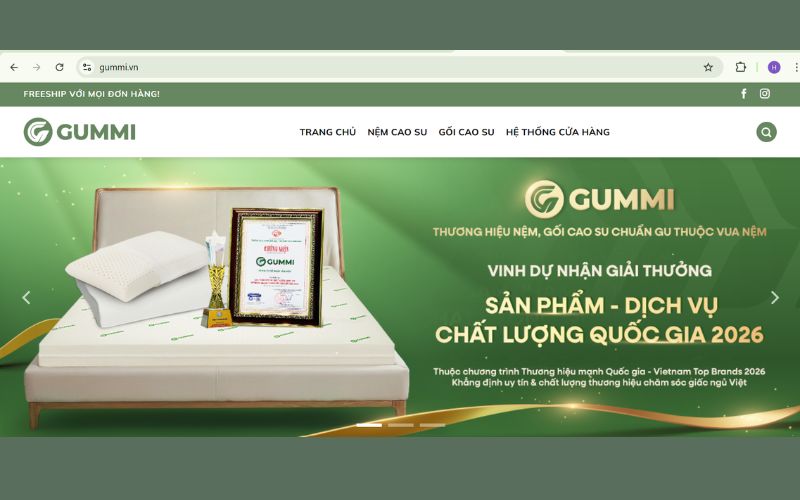 Gummi là thương hiệu nệm cao su thiên nhiên uy tín