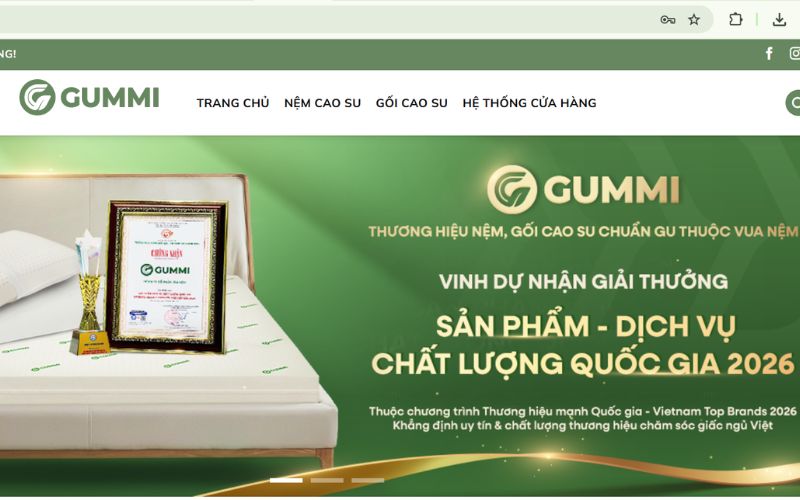 Mua nệm cao su Hải Phòng online uy tín tại Gummi