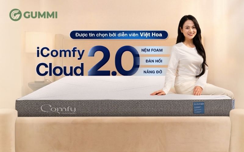 Nệm foam Comfy Cloud 2.0 siêu đàn hồi dày 15cm