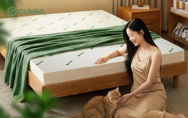 Bảng giá nệm 1m4 x 1m8 cập nhật mới nhất năm 2026 4 Bạn có thể tham khảo các dòng nệm 1m4 x 2m của Gummi nếu không muốn đặt sản xuất riêng 1m4 x 1m8