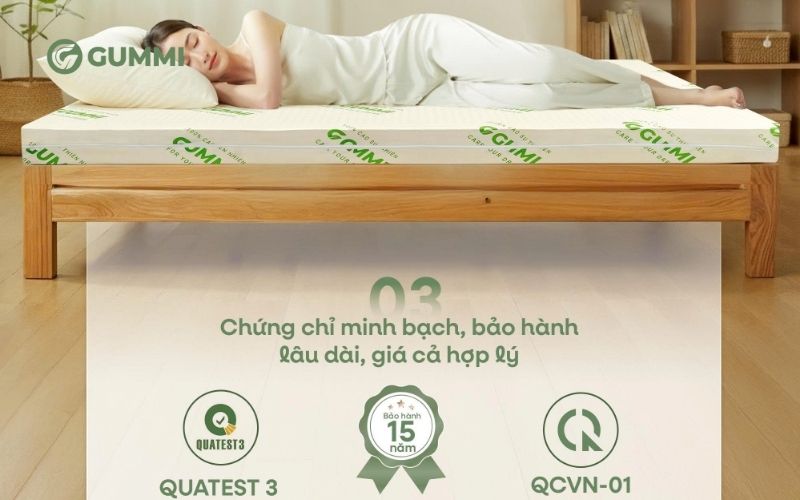 Lựa chọn nệm mỏng nhẹ tại Gummi cho trải nghiệm tiện lợi