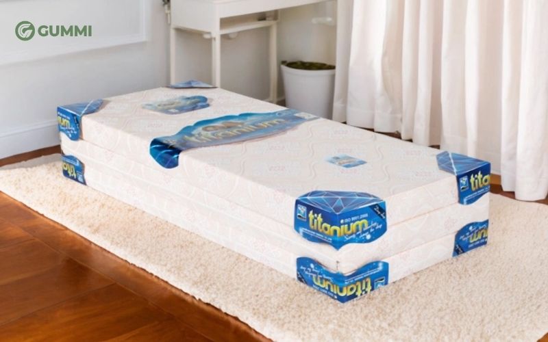 Nệm cao su Kim Cương Titanium gấp 3 cho bé