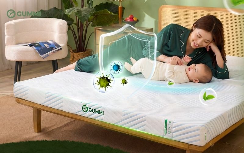 Nệm cao su thiên nhiên trà xanh Gummi Signature