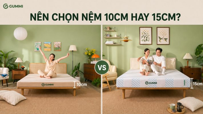 Nên chọn nệm 10cm hay 15cm