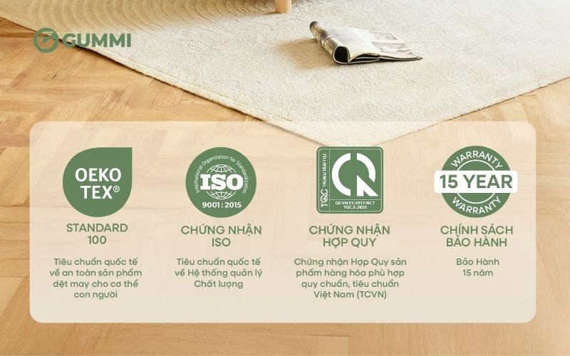 Khi chọn mua nệm gấp 2, bạn nên ưu tiên các sản phẩm chứng nhận từ những tổ chức uy tín