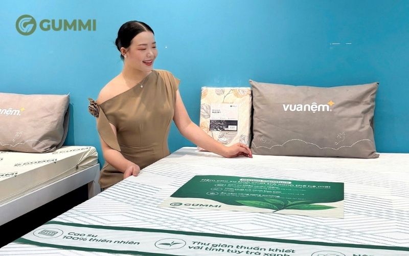 Gợi ý 10 cửa hàng nệm Đồng Nai được nhiều người lựa chọn 2 Gummi chuyên về nệm cao su thiên nhiên chất lượng, kết hợp nhiều vật liệu thiên nhiên như trà xanh, than tre,...