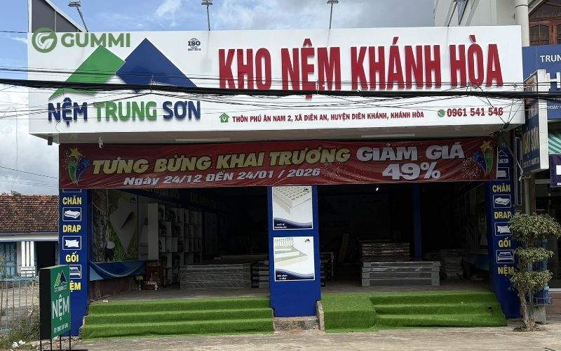 Kho trưng bày sản phẩm tại Nệm Trung Sơn Diên Khánh