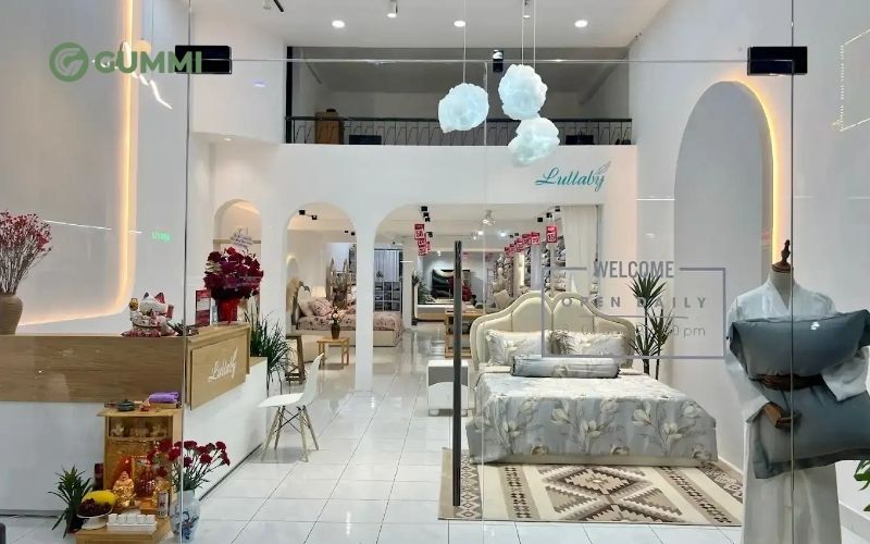 Không gian mua sắm chăn ga gối nệm tại Lullaby Khánh Hòa