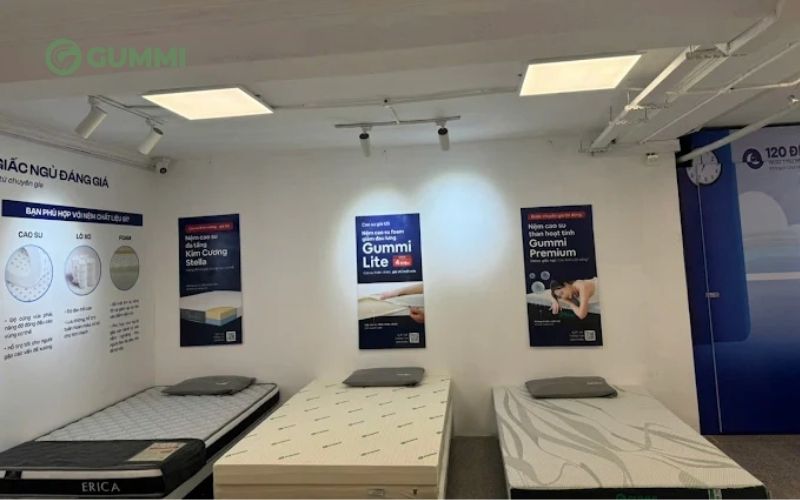 Gợi ý danh sách 10 cửa hàng nệm Hòa Bình chất lượng năm 2026 1 Không gian trải nghiệm sản phẩm tại cửa hàng Vua Nệm Hòa Bình