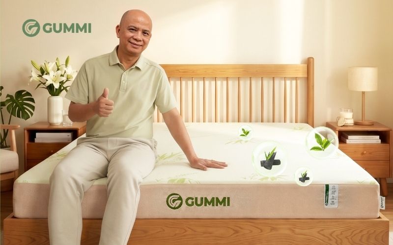 Gợi ý danh sách 10 cửa hàng nệm Hòa Bình chất lượng năm 2026 2 Nệm cao su Gummi với thiết kế hiện đại